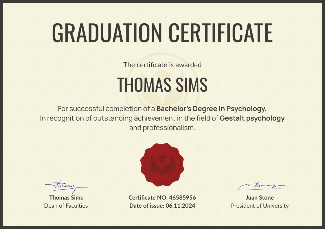 Classic professional graduation certificate template landscape