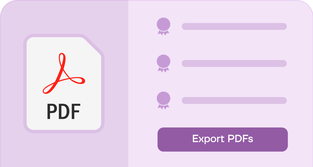 Mass export PDF certificates