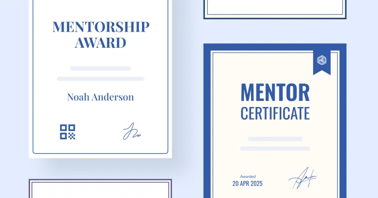 15 Editable Mentor Certificate Templates cover image
