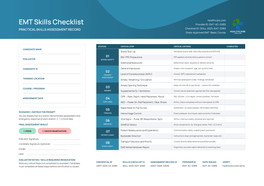 Atlantic Blue EMT Checklist image 1