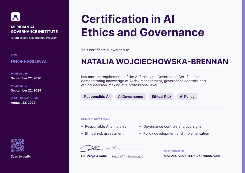 AI Ethics and Governance Professional Certificate