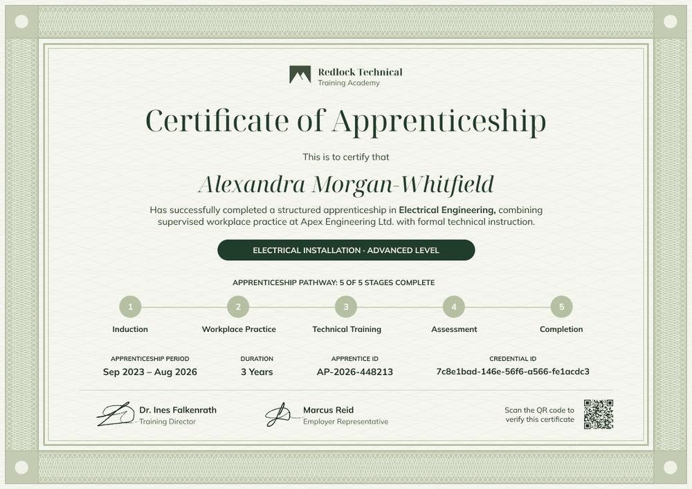 Electrical Apprenticeship Certificate