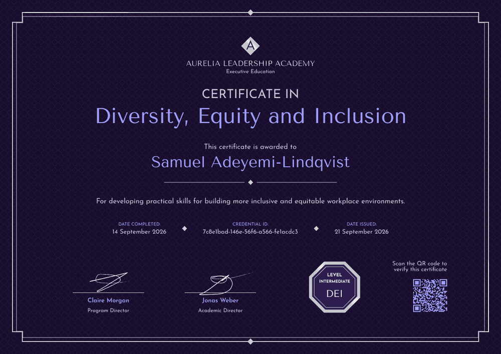 Certificate in Diversity, Equity and Inclusion