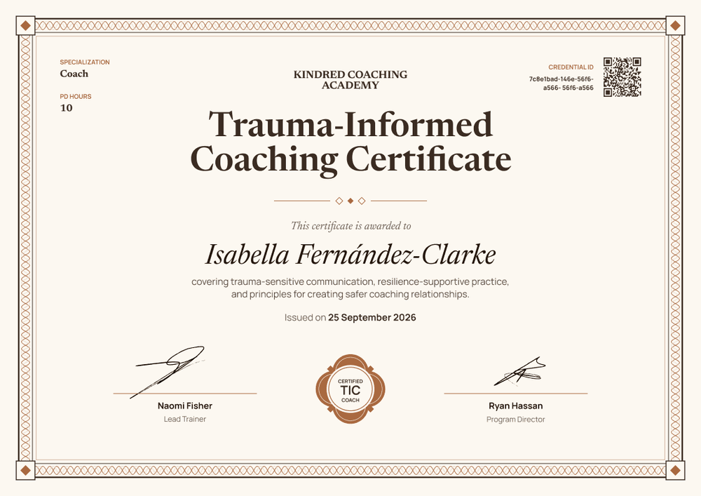 Trauma-Informed Coaching Certificate