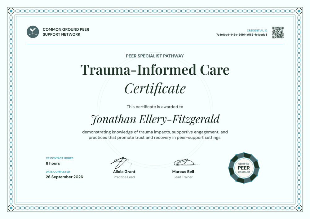 Trauma-Informed Peer Support Certificate
