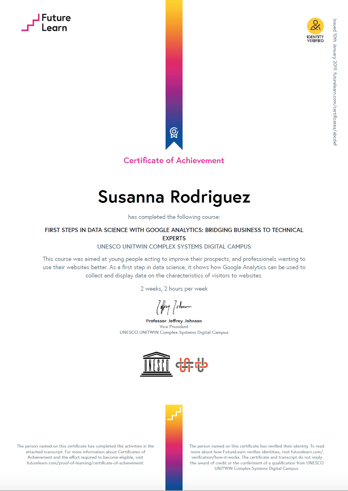 FutureLearn certificate