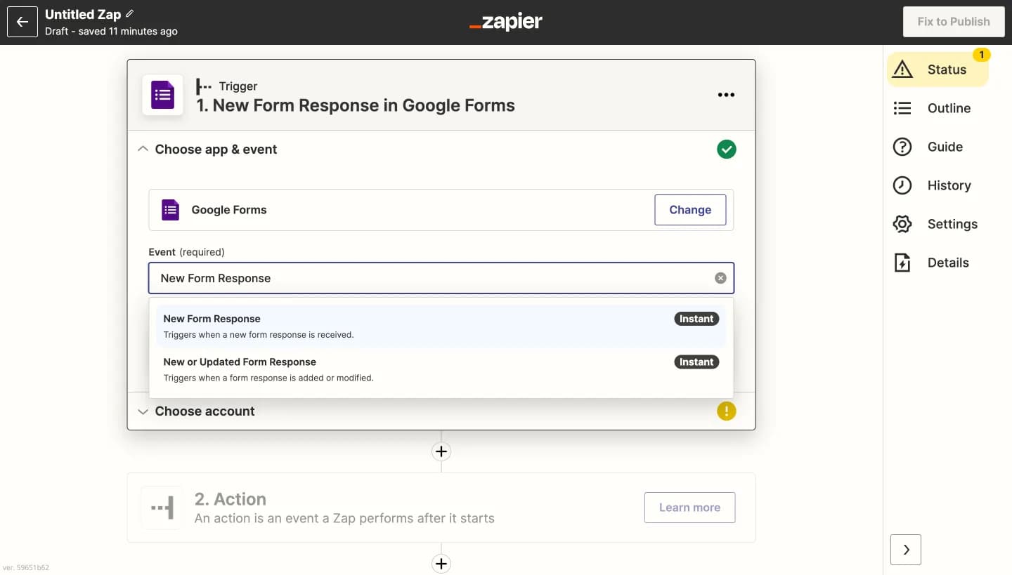 Configure trigger