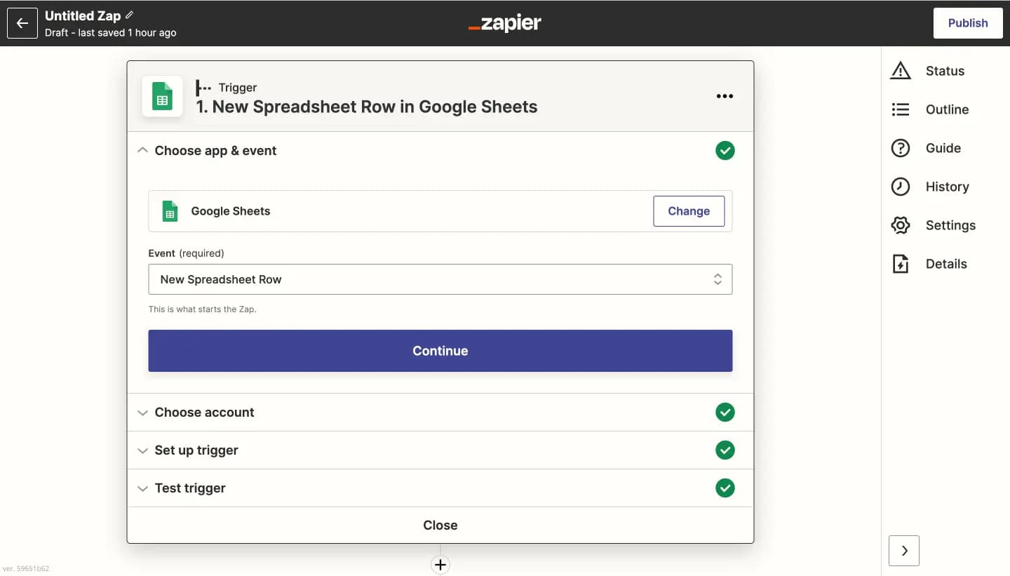 Google Spreadsheets Trigger