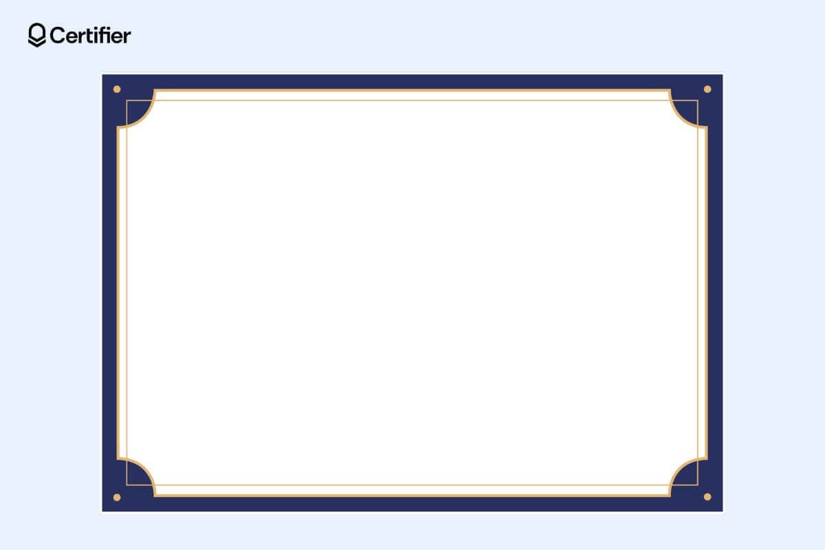 Luxurious blue and gold certificate border, designed for use as a certificate of appreciation template.