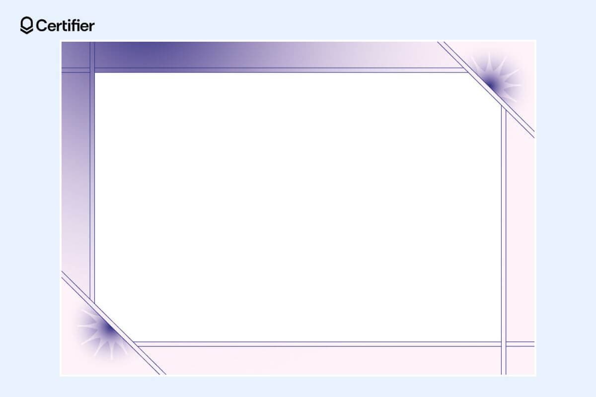 The certificate border stock illustrations features a modern design in blue and purple tones.