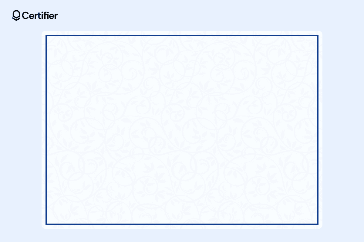 Certificate background design free download with a delicate floral pattern on a light blue background.