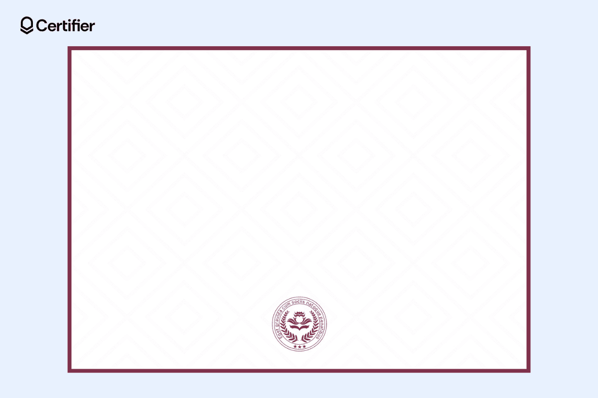 Background for certificate of recognition featuring light geometric patterns on a white background.