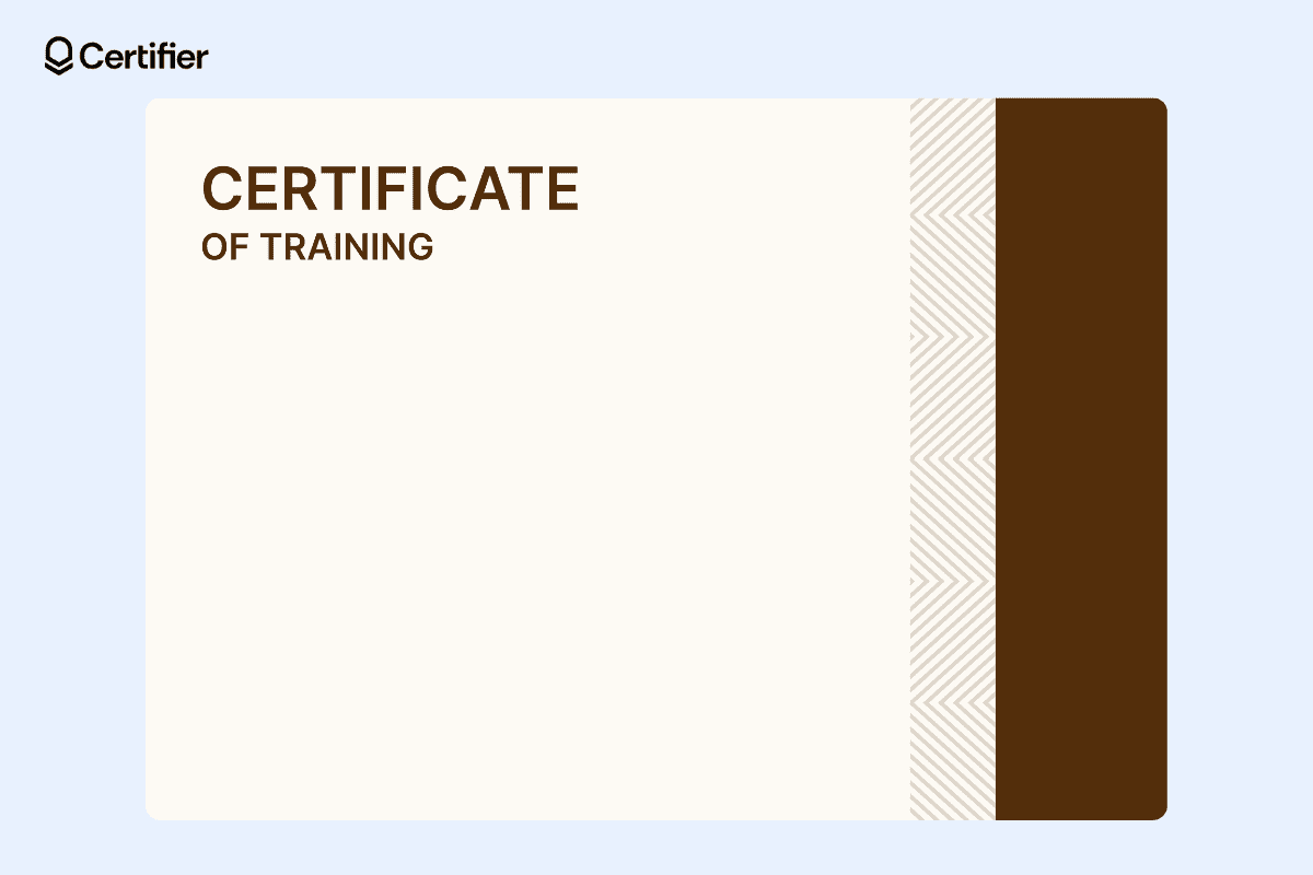 Certificate background template free download with a brown and beige striped border.