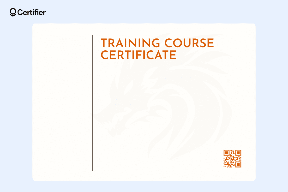 Certificate background design blank with a subtle dragon watermark on a light beige background.