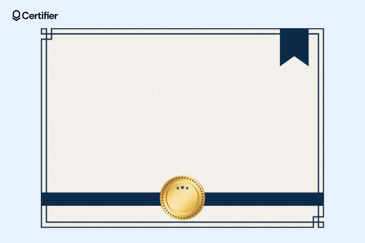 Certificate background design free download with a beige and white overlapping arch pattern.