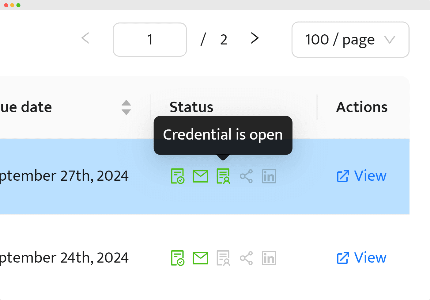 A close-up of Certifier’s dashboard where issuers can track certificates’ performance.