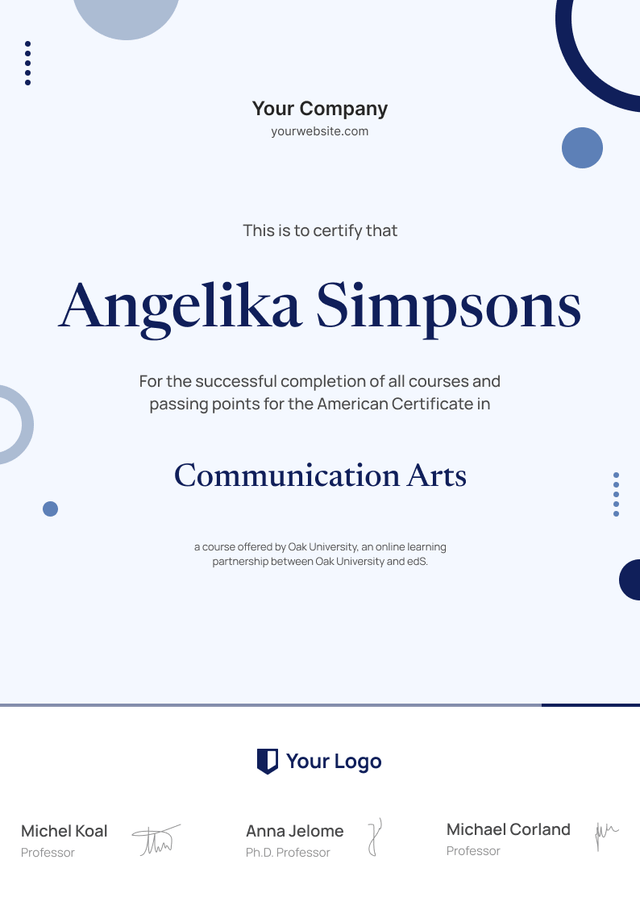 Modern and captivating course certificate template Modern and captivating course certificate template