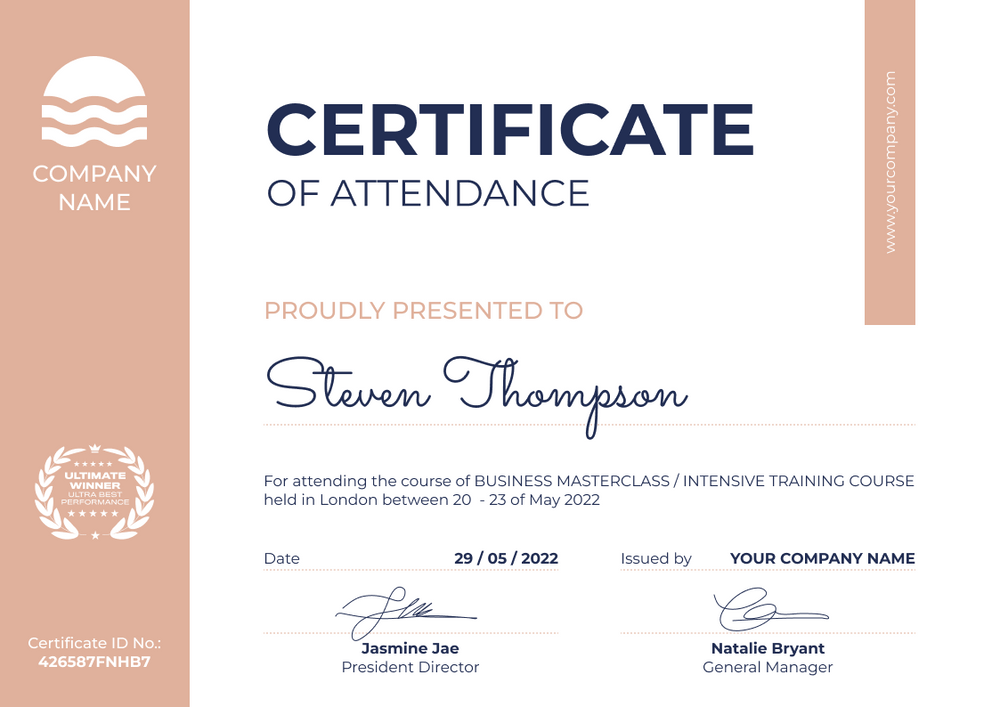 brown simple certificate of course landscape 12620 brown simple certificate of course landscape 12620