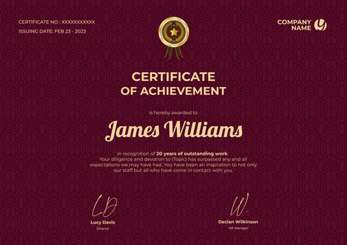 burgundy formal certificate of achievement landscape 12724 burgundy formal certificate of achievement landscape 12724