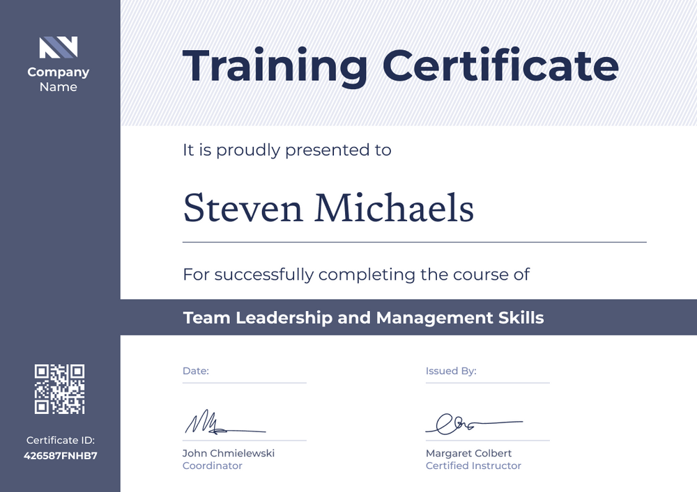 blue simple certificate of training landscape 12672 blue simple certificate of training landscape 12672
