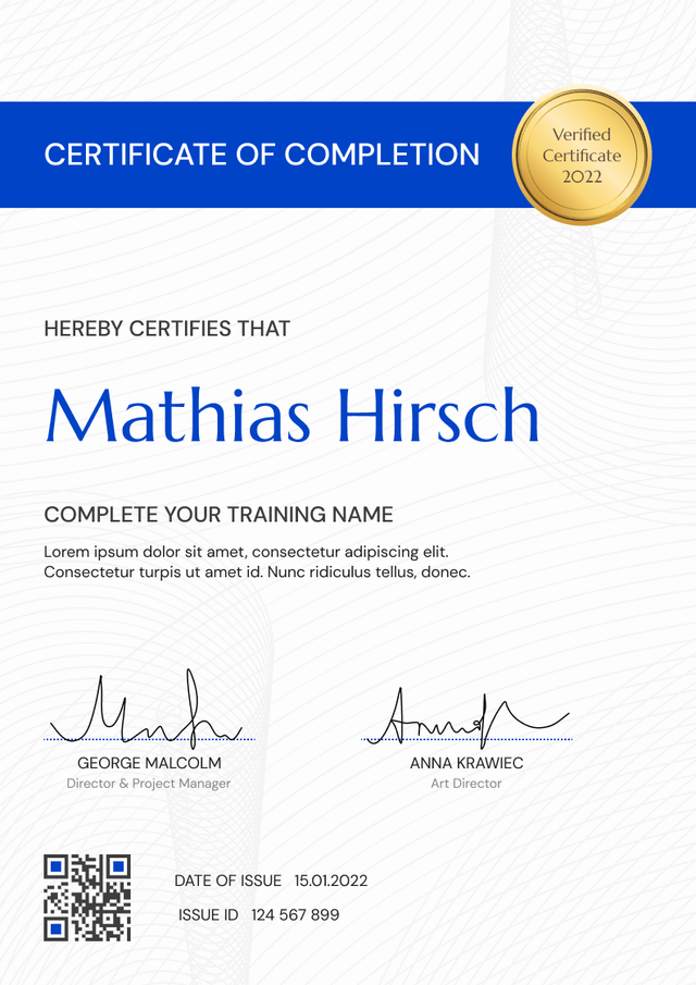 Formal and modern webinar certificate template Formal and modern webinar certificate template