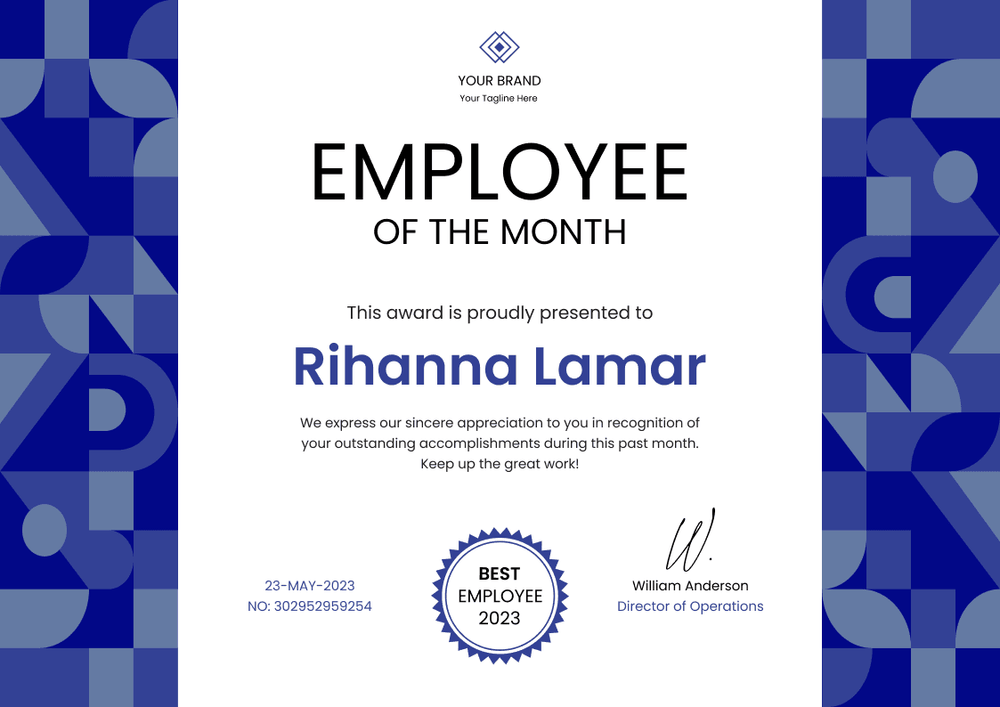 User-friendly and efficient employee of the month certificate template landscape User-friendly and efficient employee of the month certificate template landscape
