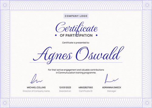 Elegant and professional participation certificate template landscape Elegant and professional participation certificate template landscape