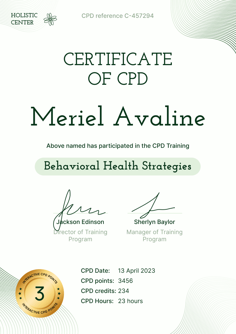 Professional and fancy CPD certificate template Professional and fancy CPD certificate template