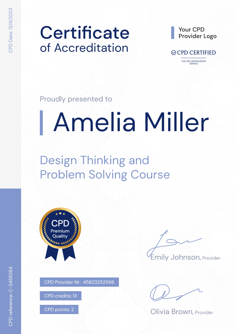 Professional and refined CPD certificate template Professional and refined CPD certificate template