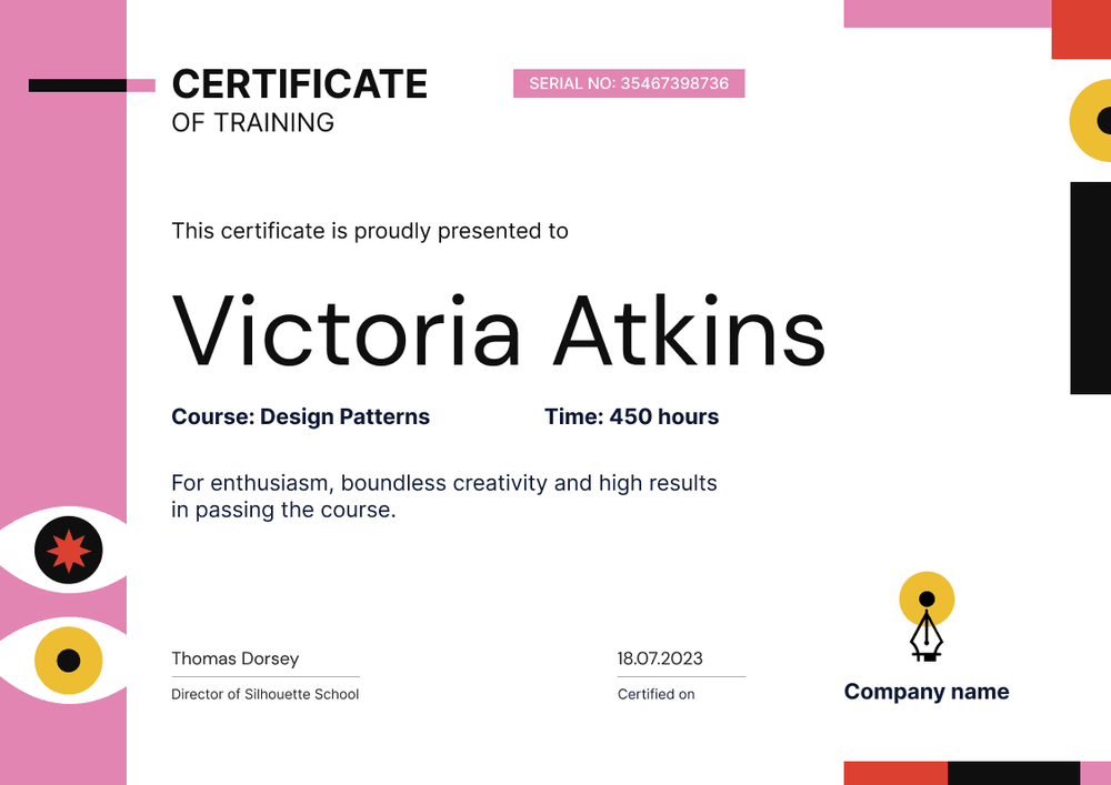 Creative and modern certificate of training template landscape Creative and modern certificate of training template landscape