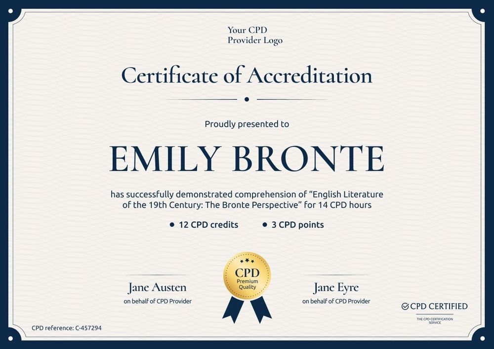 Modern and professional CPD certificate template landscape Modern and professional CPD certificate template landscape