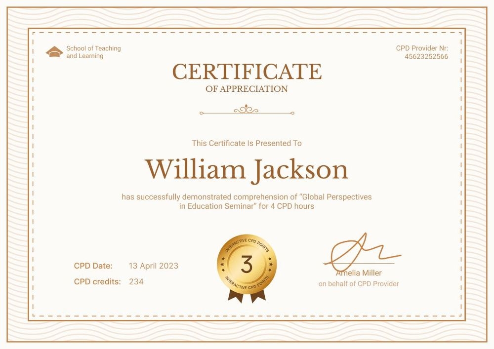 Classic and professional CPD certificate template landscape Classic and professional CPD certificate template landscape