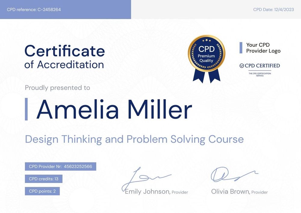Professional and refined CPD certificate template landscape Professional and refined CPD certificate template landscape