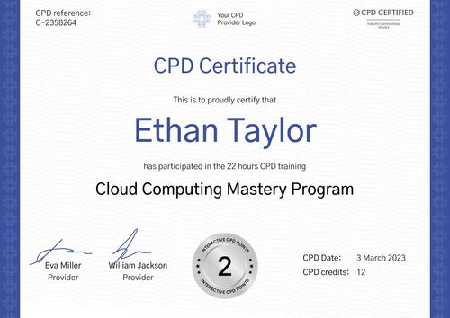 Contemporary and professional CPD certificate template landscape Contemporary and professional CPD certificate template landscape
