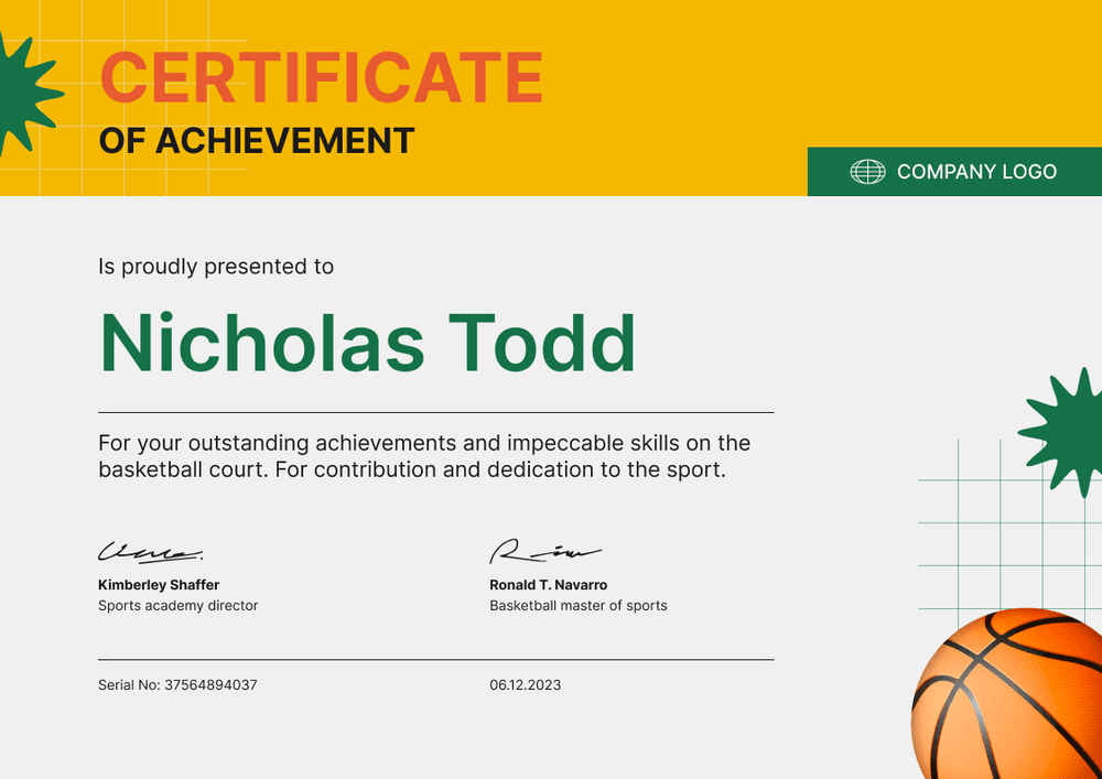 Modern and sporty certificate of achievement landscape Modern and sporty certificate of achievement landscape