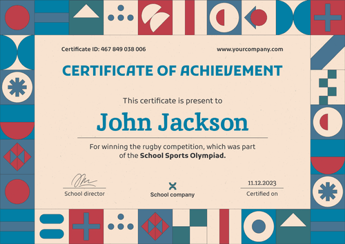 Abstract and modern certificate of achievement landscape Abstract and modern certificate of achievement landscape