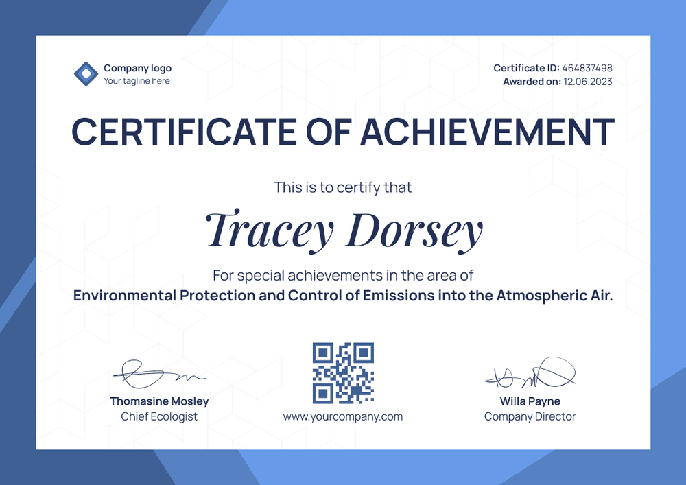 Universal and simple certificate of achievement landscape Universal and simple certificate of achievement landscape