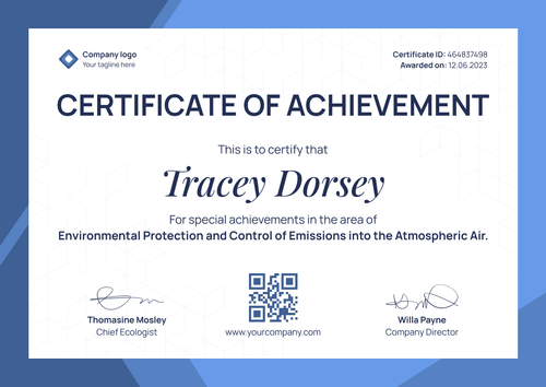 Universal and simple certificate of achievement landscape Universal and simple certificate of achievement landscape