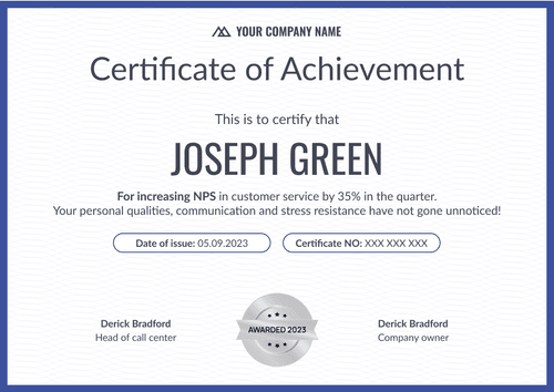 Pure and professional achievement certificate landscape Pure and professional achievement certificate landscape