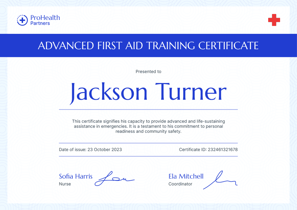 Professional and Subtle First-Aid and CPR Certificate Template landscape Professional and Subtle First-Aid and CPR Certificate Template landscape