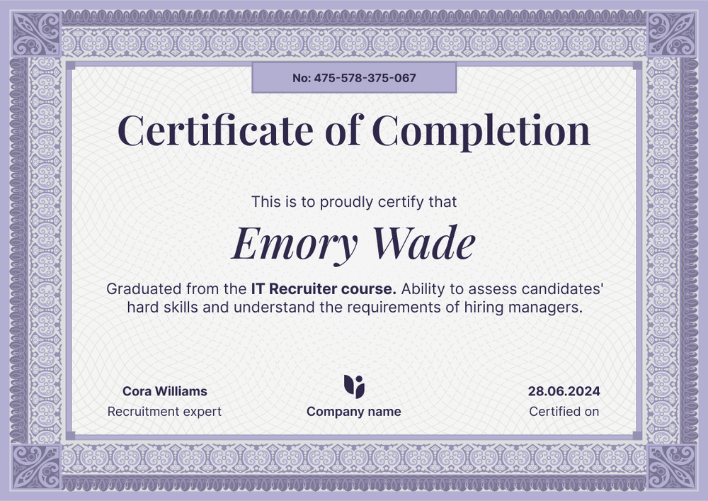 Rich and formal training completion certificate template landscape Rich and formal training completion certificate template landscape