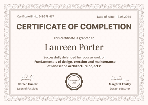 Ornamental and formal diploma template landscape Ornamental and formal diploma template landscape