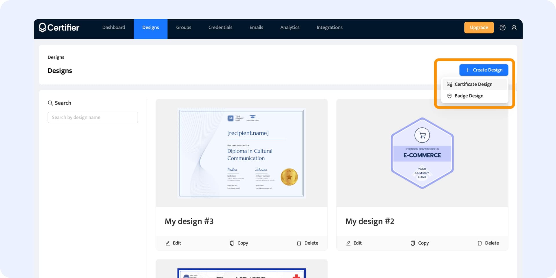 Creating a certificate template with your own custom background. Creating a certificate template with your own custom background.