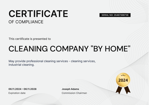 Simplified and professional compliance certificate landscape Simplified and professional compliance certificate landscape