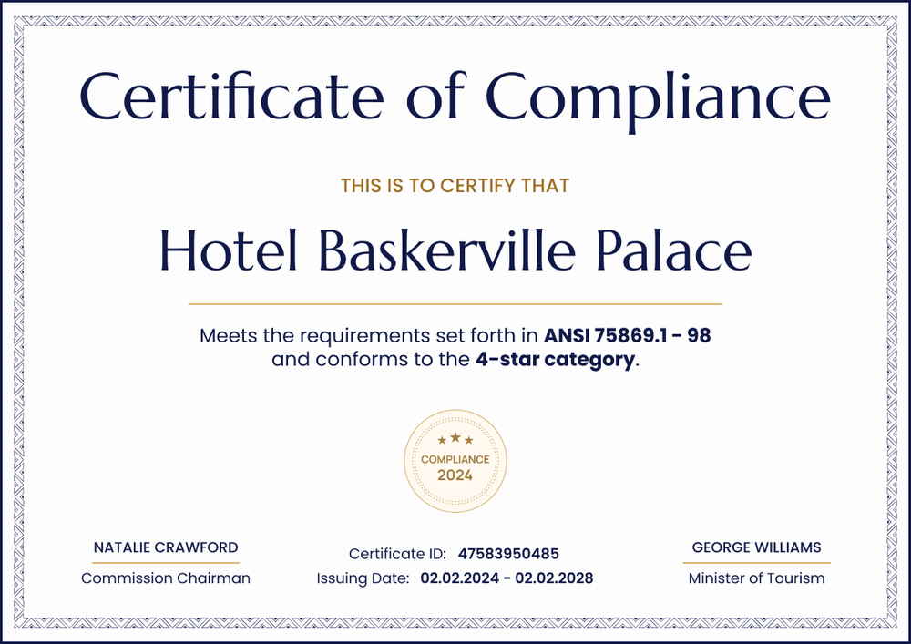 Deluxe and professional compliance certificate template landscape Deluxe and professional compliance certificate template landscape