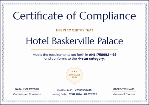 Deluxe and professional compliance certificate template landscape Deluxe and professional compliance certificate template landscape