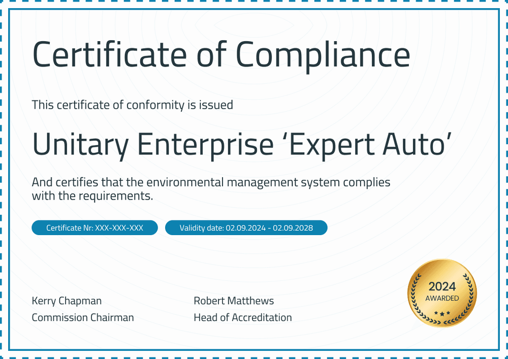 Sophisticated and professional certificate of compliance landscape Sophisticated and professional certificate of compliance landscape