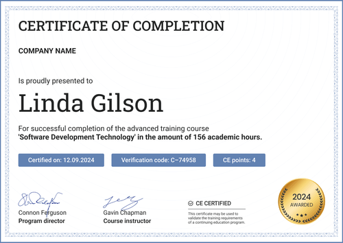 Bright and professional Continuing Education certificate template landscape Bright and professional Continuing Education certificate template landscape