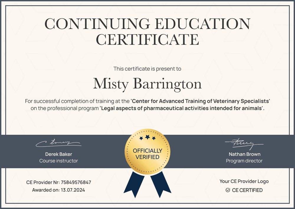 Classic and professional Continuing Education certificate template landscape Classic and professional Continuing Education certificate template landscape