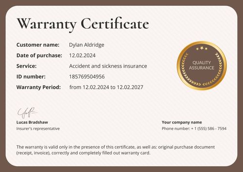 Simple and organized warranty certificate template landscape Simple and organized warranty certificate template landscape
